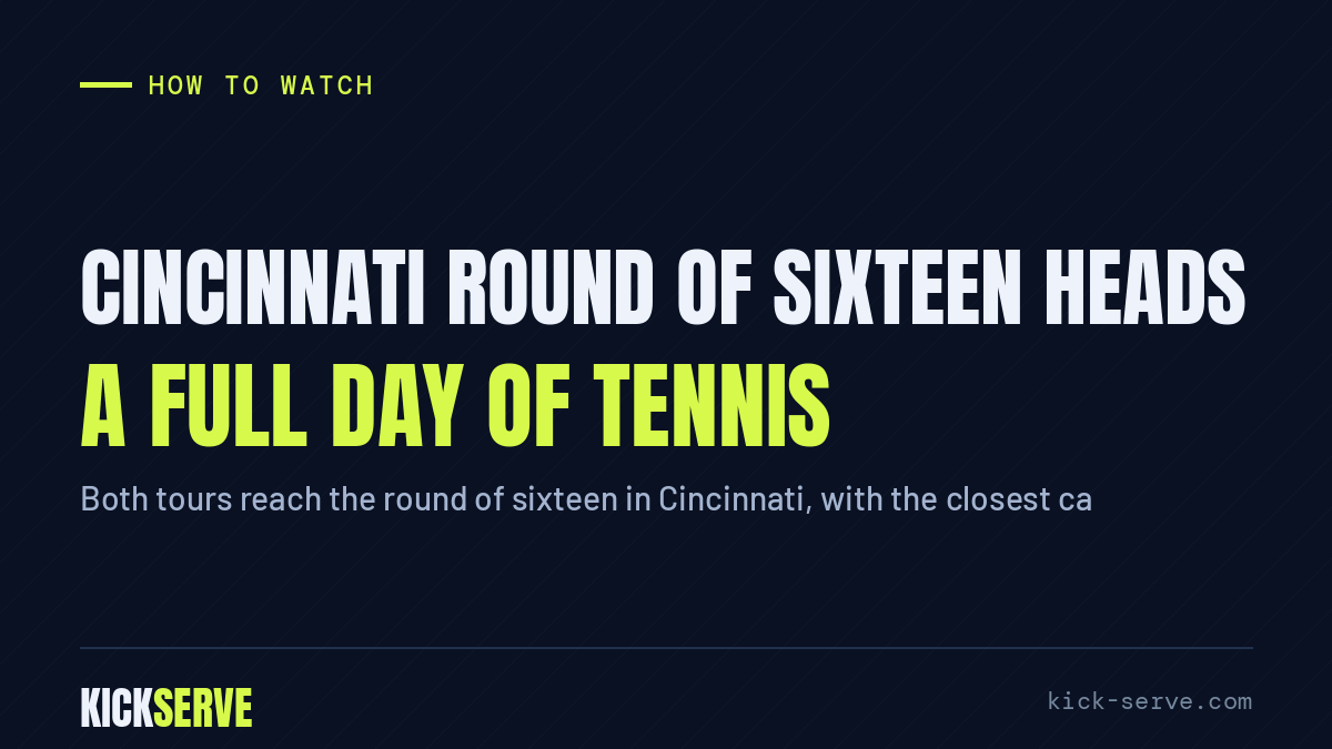 Cincinnati round of sixteen heads a full day of tennis